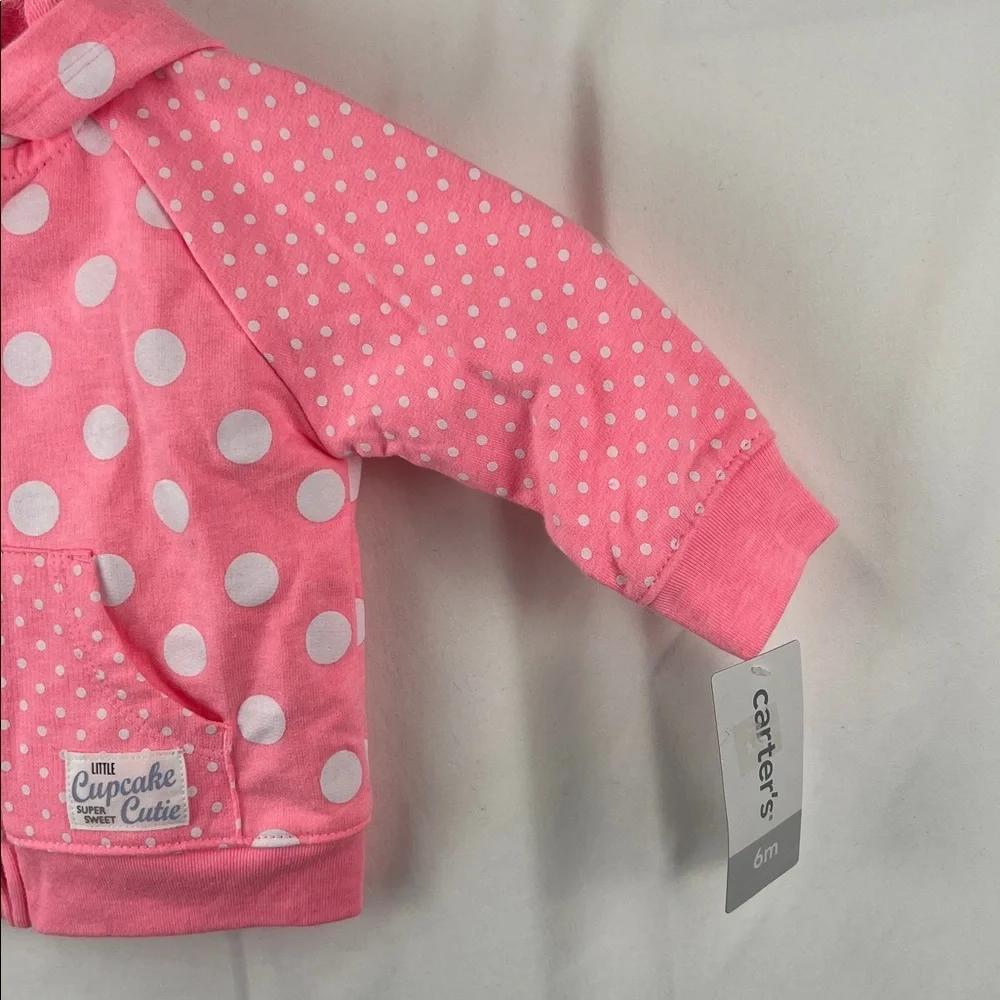 Carter’s - Girl’s Hoodie - Pink - 6 months - Polka Dot - NWT
